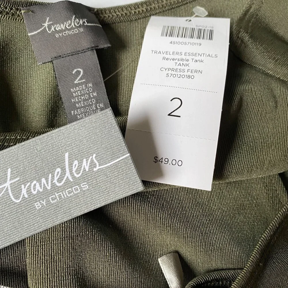 TRAVELERS CLASSIC Back Button Jacket sz 3 (US XL) w/ Tank sz 2 Cypress Fern NWT - Picture 10 of 12